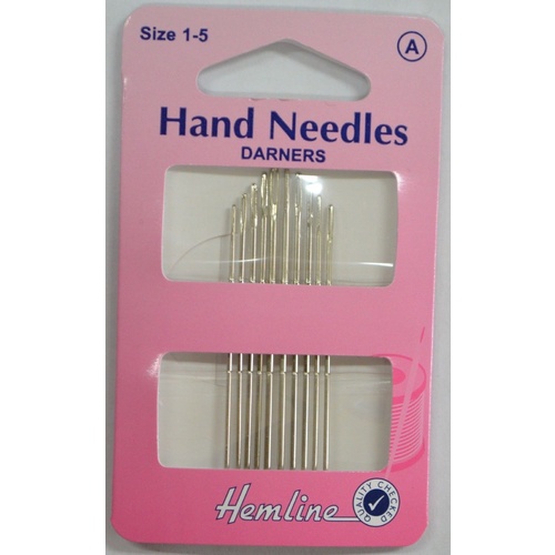 Hemline Hand Needles Darners, Sizes 1-5, Pack of 10 Needles