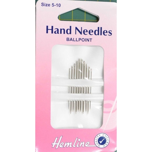 Ballpoint Needles Size 5-10, Pack of 10, Ideal For Yarns Etc, Hemline ...