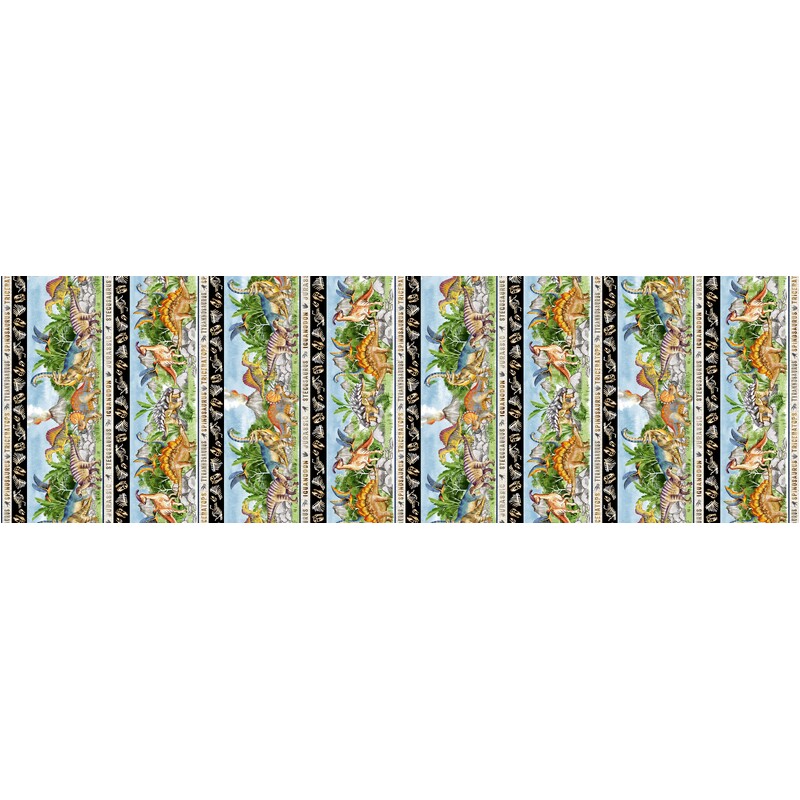 Dinosaurs Dinosaurs DINOSAURS PARADE MULTI 110cm wide Cotton Fabric 2091/11145M