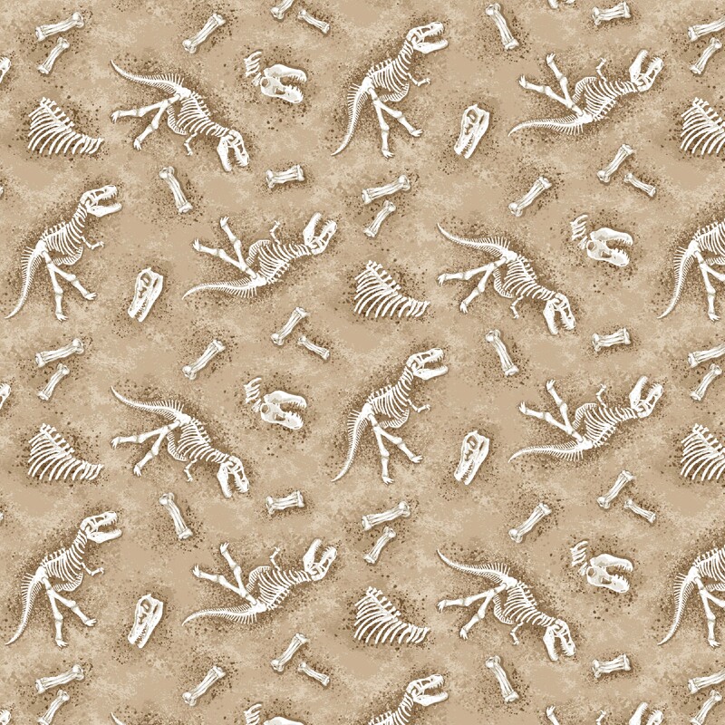 Dinosaurs Dinosaurs FOSSILS BEIGE 110cm wide Cotton Fabric 2091/11147B