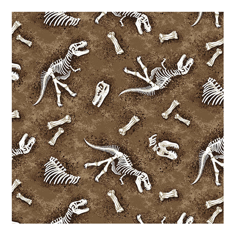 Dinosaurs Dinosaurs FOSSILS BROWN 110cm wide Cotton Fabric 2091/11147BR