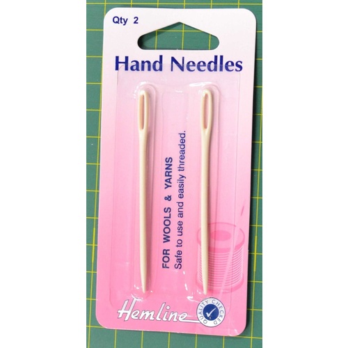 Wool & Yarn Large Eye PLASTIC Needles, Pack of 2, For Knitted Items,