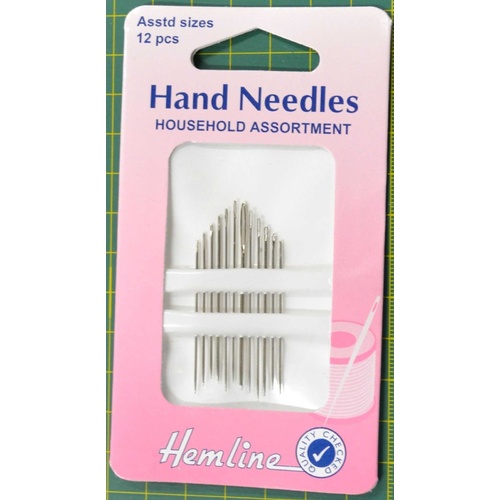 Household Needles Assortment Packet of 12 Needles, Hemline Quality Hand ...