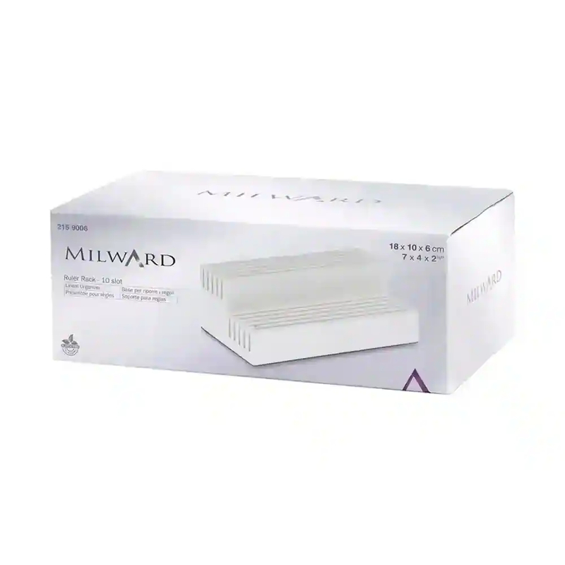 Milward Ruler Rack, 10 Slot White Pine Wood