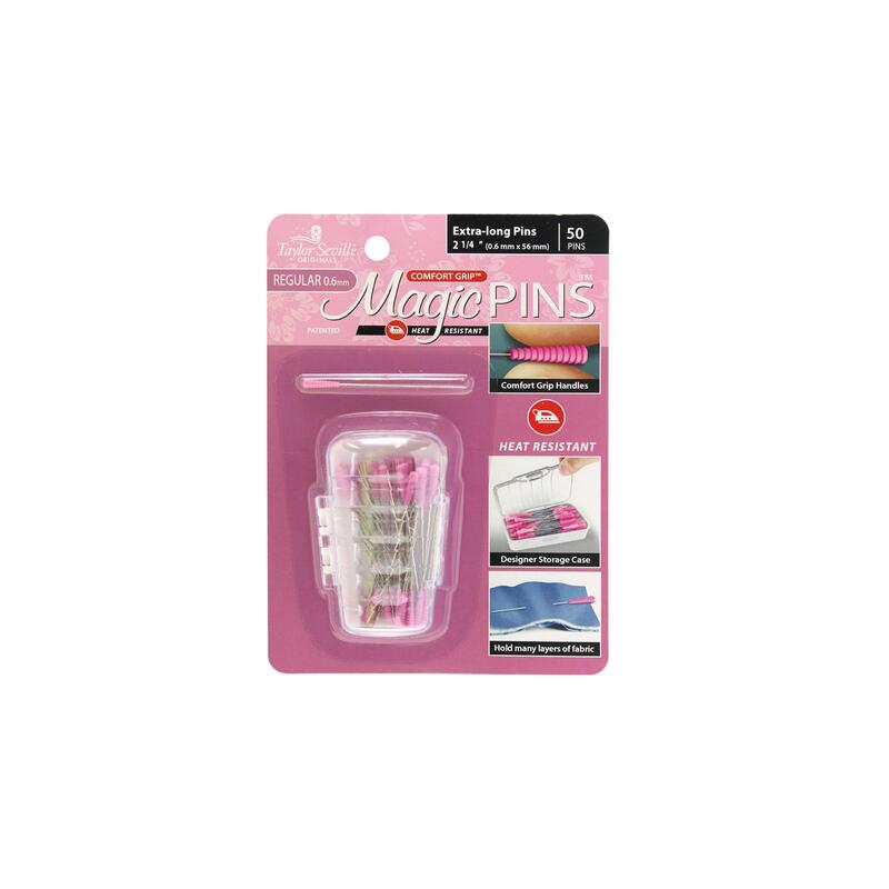 Taylor Seville Magic Pins 0.6mm x 56mm Quilting Pins, 50 pcs, Extra Long