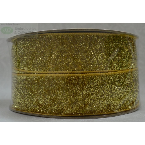 Curzon Velvet Metallic Ribbon 29mm GOLD Full 18 Yard Roll