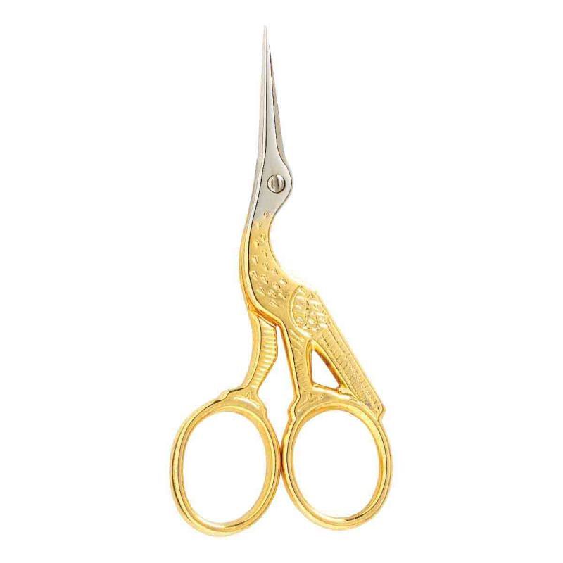 Gingher 8cm (3.5") Gold Handled Stork Embroidery Scissors #220490