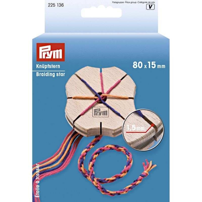 Braiding Star Wood 80mm x 15mm by Prym #225136