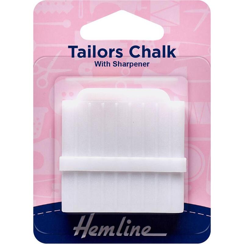 Hemline Tailors Chalk With Sharpener, White With Storage Container