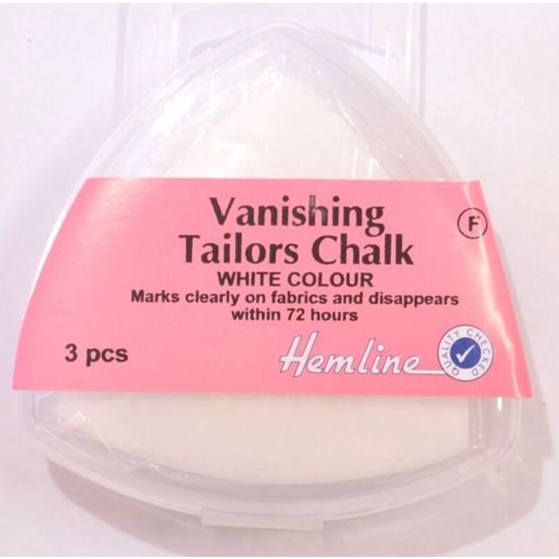 Hemline Vanishing Tailors Chalk, White Triangular, 3 Pack