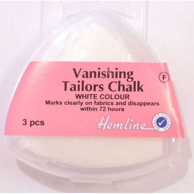 Hemline Vanishing Tailors Chalk, White Triangular, 3 Pack