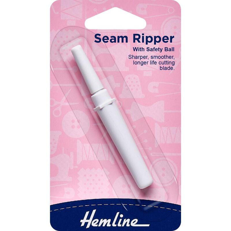 Hemline Seam Ripper With Safety Ball & Cover, Sharper Smoother Long Life Blade