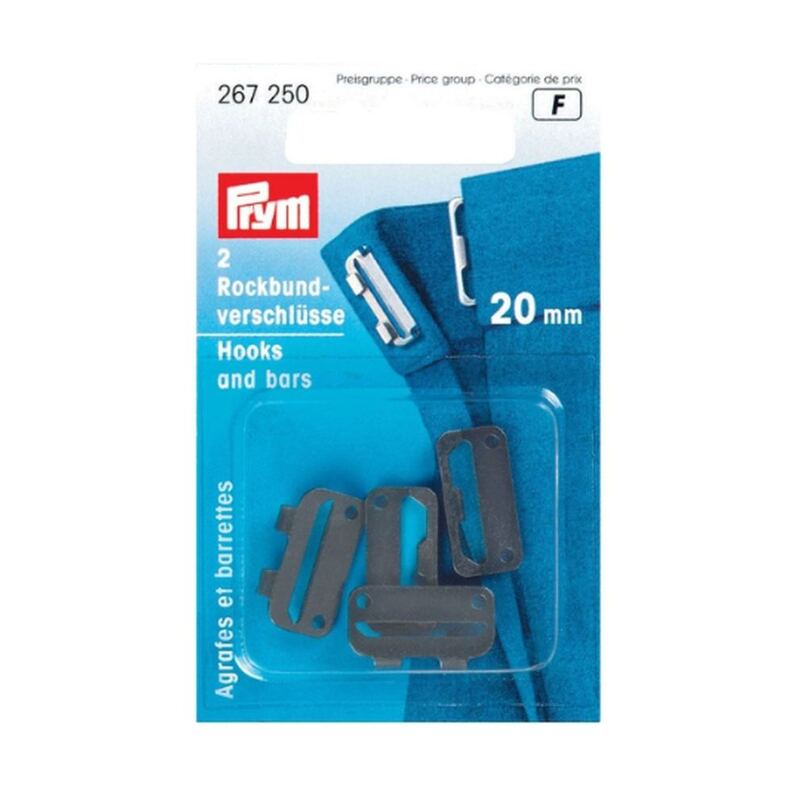 Skirt Hooks And Bars, 20mm, Black by Prym