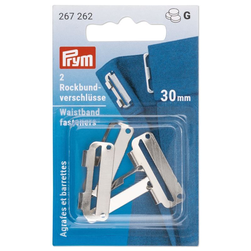 Prym Skirt Hooks And Bars, 30mm, Silver-Coloured