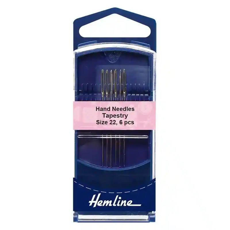 Gold Eye Tapestry Needles Size 22, Pack of 6 Needles, Hemline Quality Hand Needles