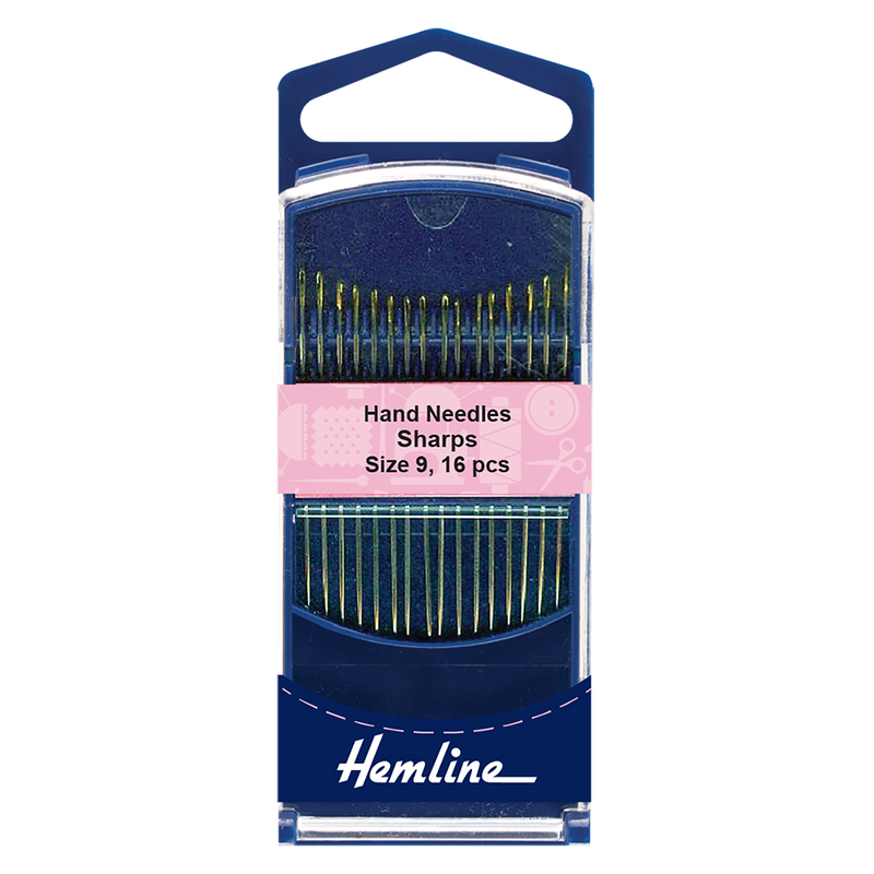 Gold Eye "Sharps" Needles Size 9, Pack of 16 Needles, Hemline 288G.9