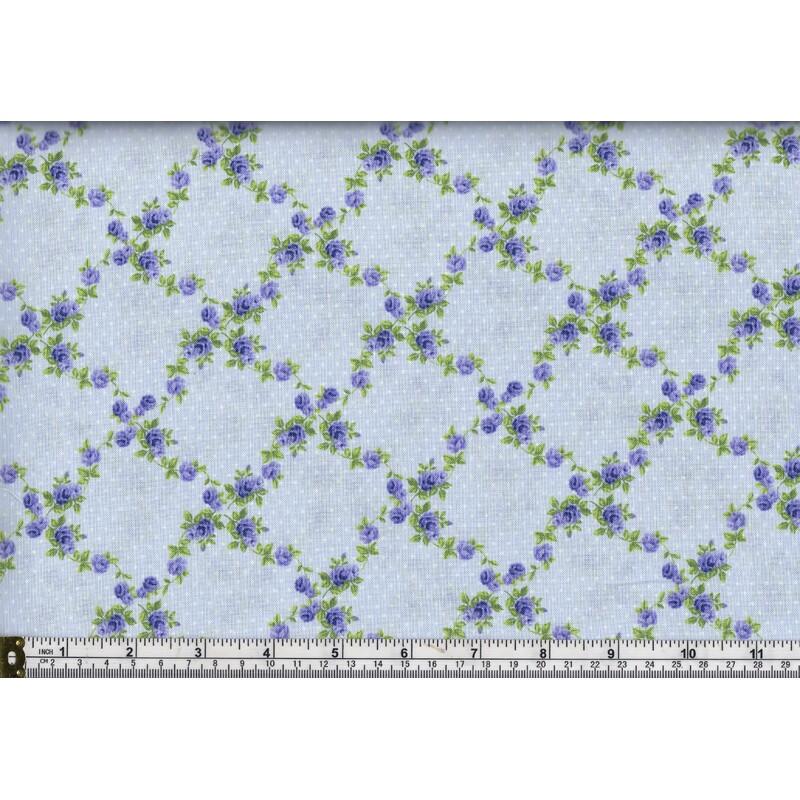 RJR Fabrics #2918 Beverly Park, Cotton, #1 Light Blue, 110cm Wide PER Metre