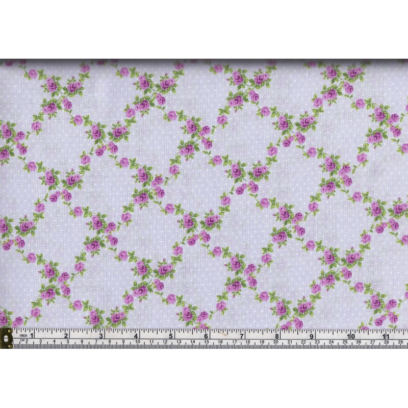 RJR Fabrics #2918 Beverly Park, Cotton, #3 Lilac, 110cm Wide PER Metre