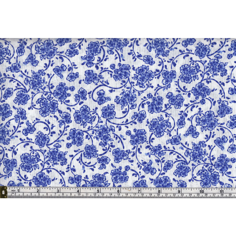 RJR Fabrics #2948, Cotton, Daisy Blue, Painted Petals, BLUE, 110cm Wide PER Metre