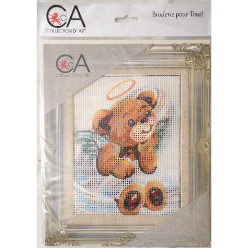 Collection D' Art Tapestry Kit, ANGEL TEDDY BEAR, 14cm x 18cm (#3.179K)
