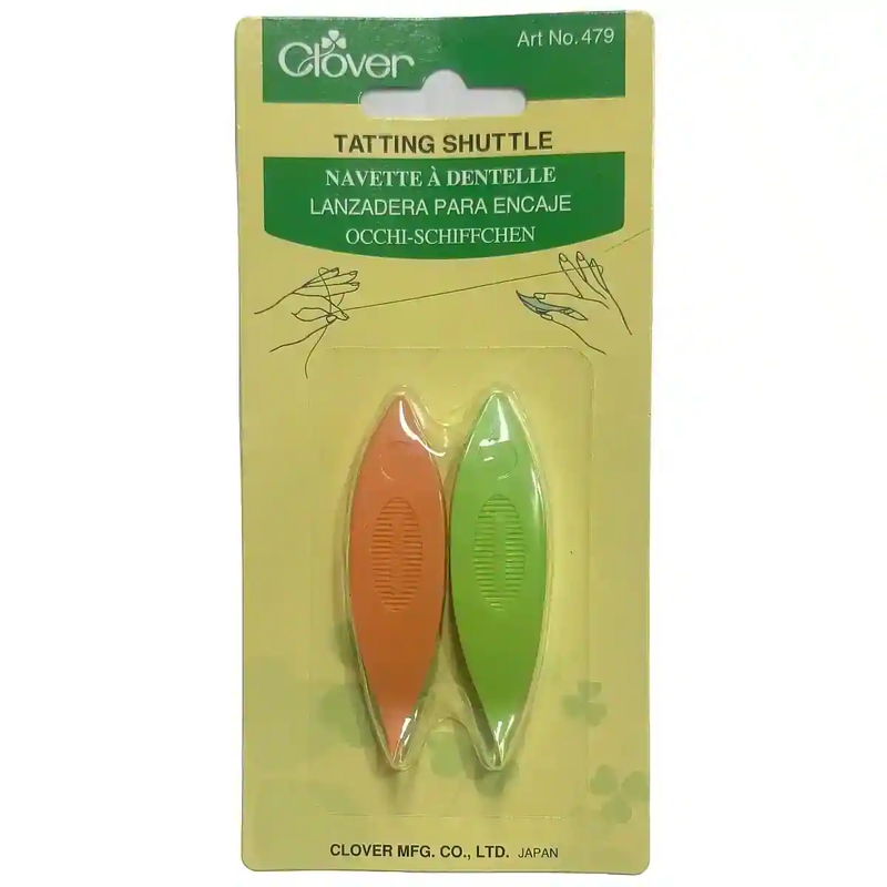 Clover Tatting Shuttles Curved Point Pick Up Picots With Ease Pack of 2 Assorted
