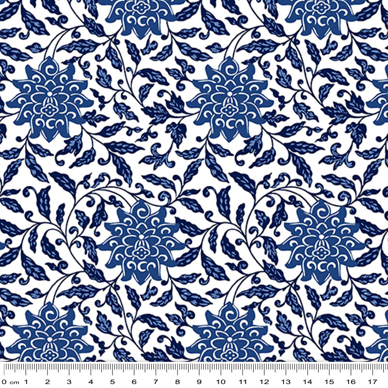 Ming Musings BLUE DYNASTY WHITE 112cm wide Cotton Fabric 3006/11393W
