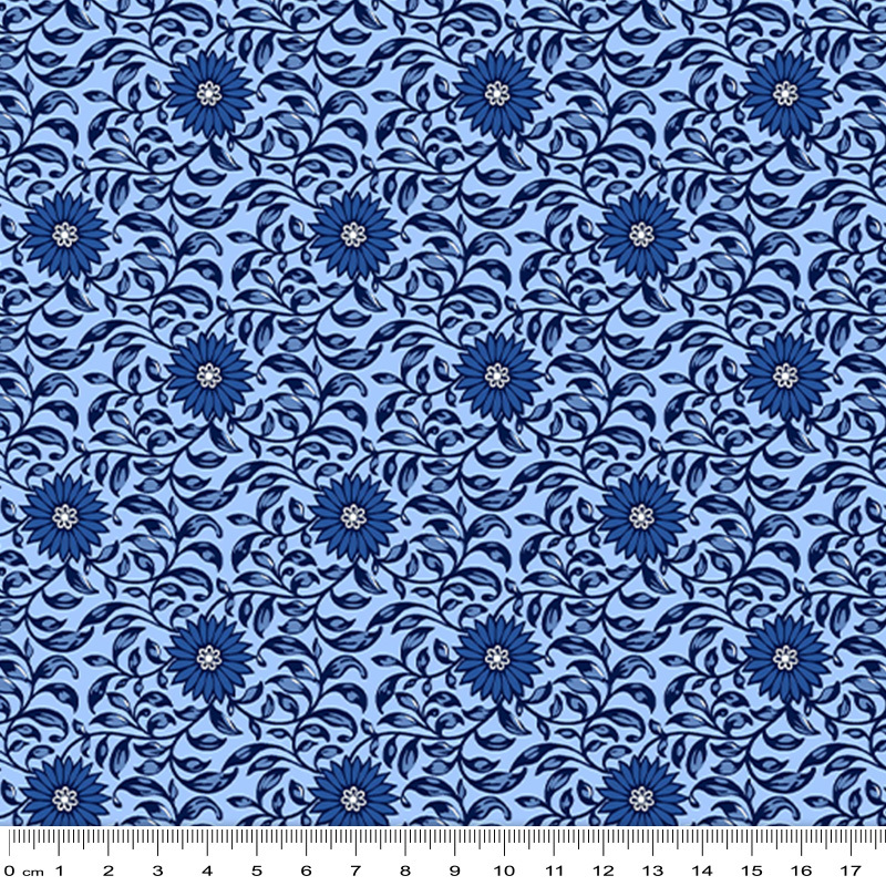 Ming Musings BLUE ALLURE BLUE 112cm wide Cotton Fabric 3006/11395B