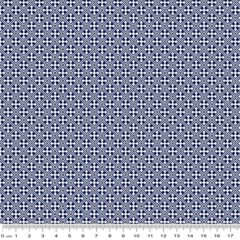 Ming Musings IMPERIAL WALL INDIGO 112cm wide Cotton Fabric 3006/11396I