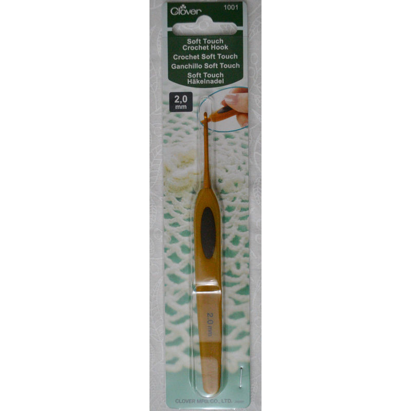 Clover Soft Touch Crochet Hook, Ideal Shape Handle, 2.00mm #1001