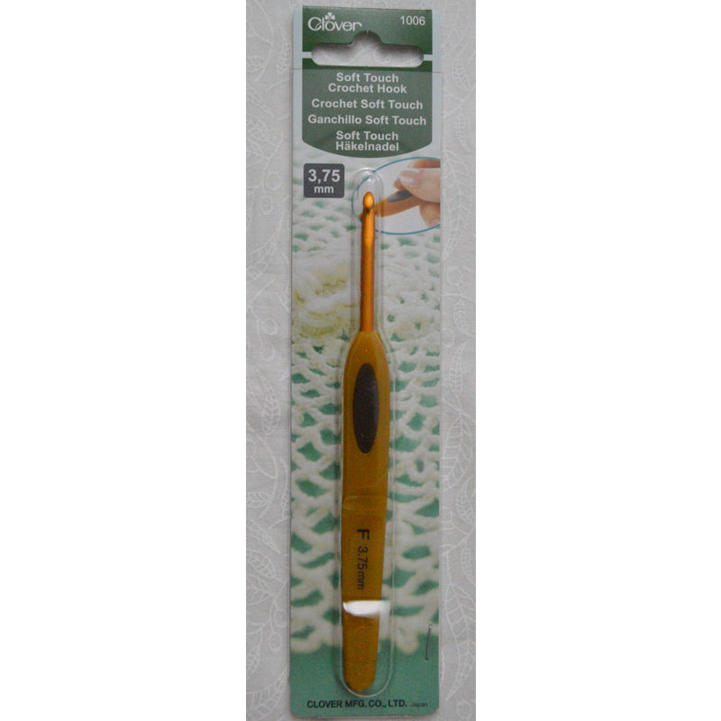 Clover Soft Touch Crochet Hook, Ideal Shape Handle, 3.75mm #1006