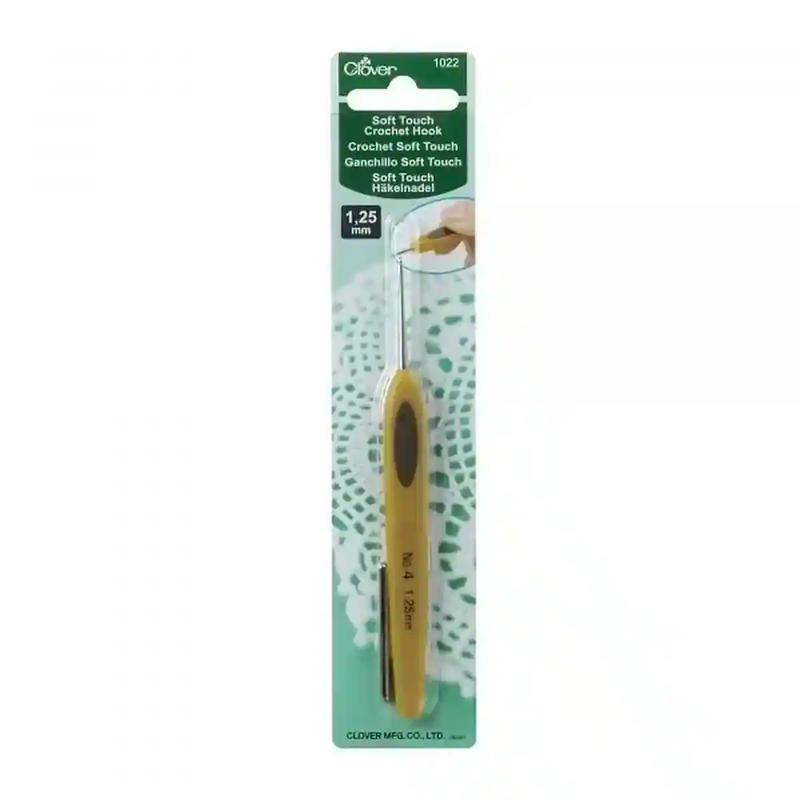 Clover Soft Touch Crochet Hook, Ideal Shape Handle, 1.25mm #1022