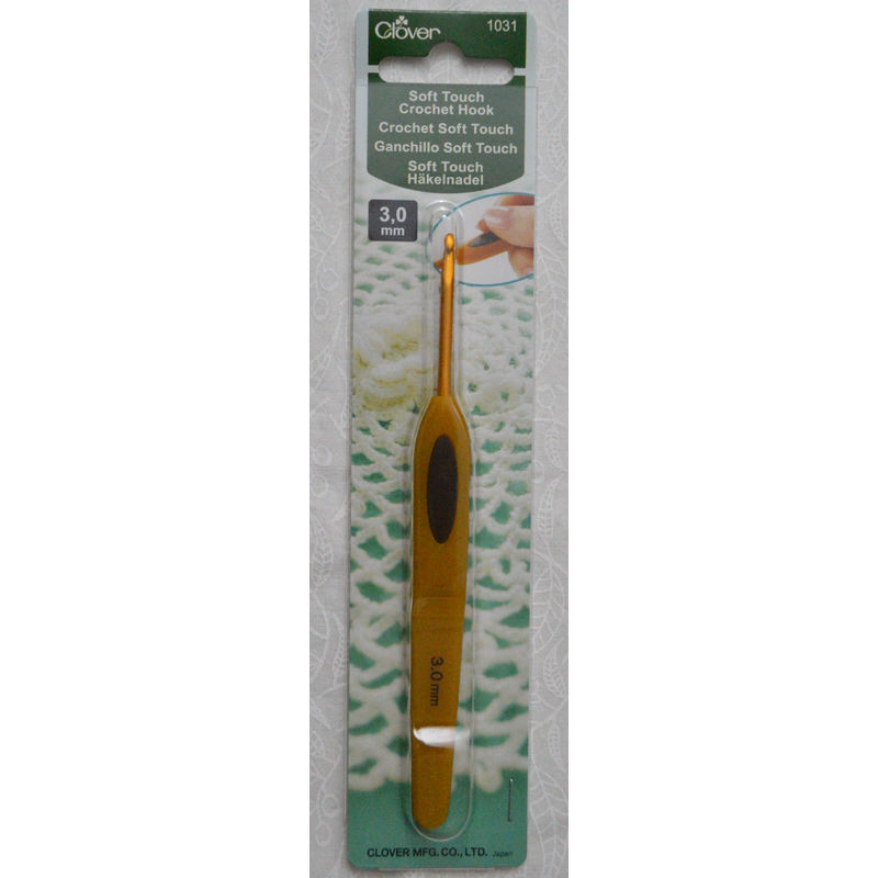 Clover Soft Touch Crochet Hook, Ideal Shape Handle, 3.00mm #1031