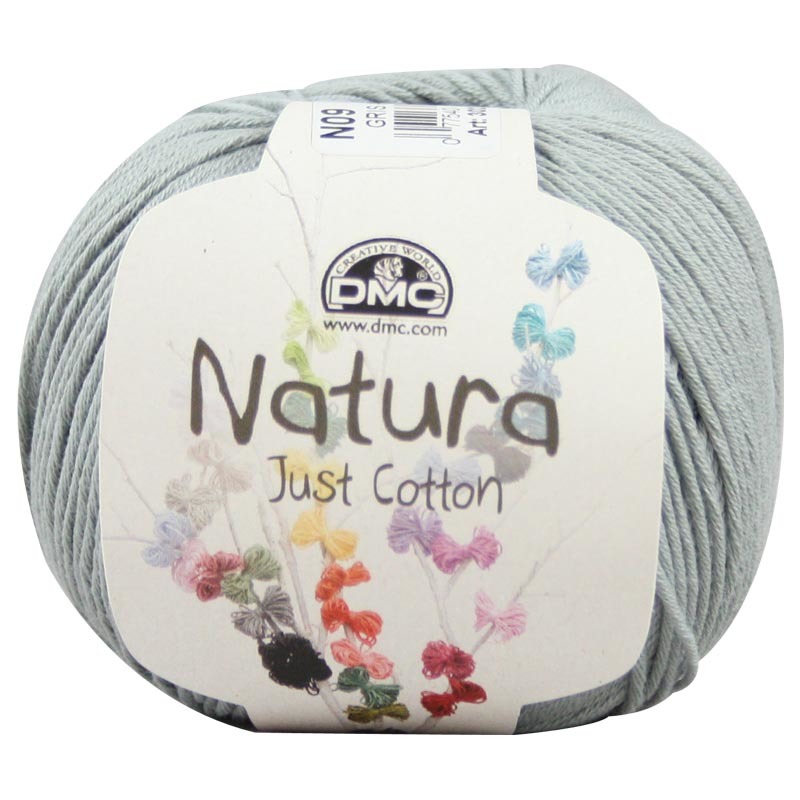 DMC Natura N09 GRIS ARGENT, 100% Cotton 4 Ply Crochet & Knitting Yarn, 50g Ball