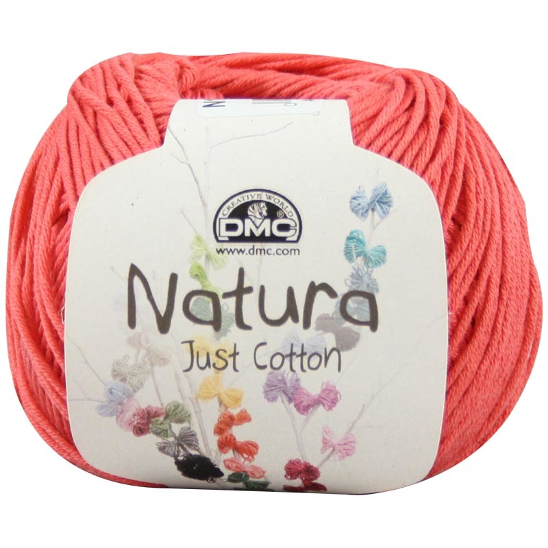 DMC Natura 100% Cotton 4 Ply Crochet & Knitting Yarn, 50g Ball, Colour 18, Coral 
