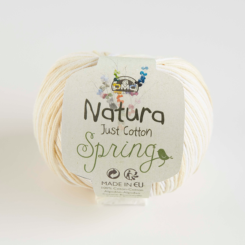 DMC Natura Spring 100% Cotton 4 Ply Crochet & Knitting Yarn, 50g Ball Colour 401, Naturel