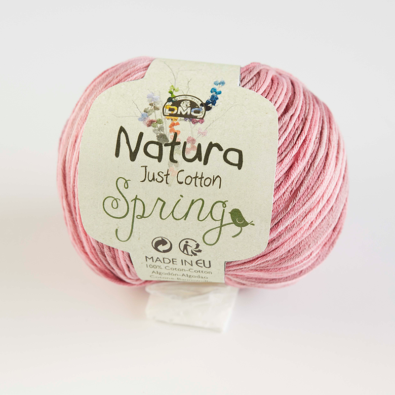 DMC Natura Spring 100% Cotton 4 Ply Crochet & Knitting Yarn, 50g Ball, Colour 404, Azalee