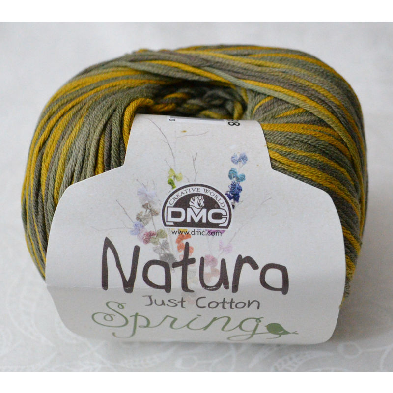 DMC Natura Spring 100% Cotton 4 Ply Crochet & Knitting Yarn, 50g Ball, Colour 498, Military Green