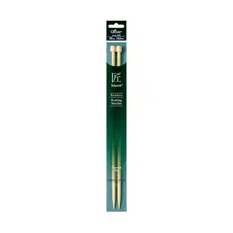 Clover Takumi 33cm x 6.00mm Bamboo Knitting Needles