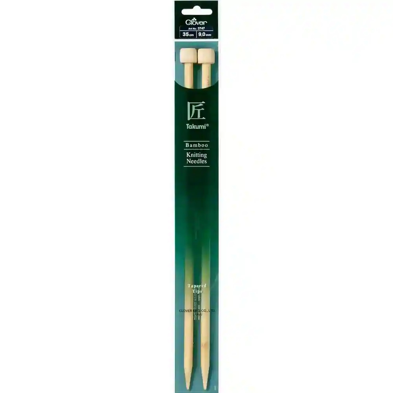 Clover Takumi 33cm x 9.00mm Bamboo Knitting Needles