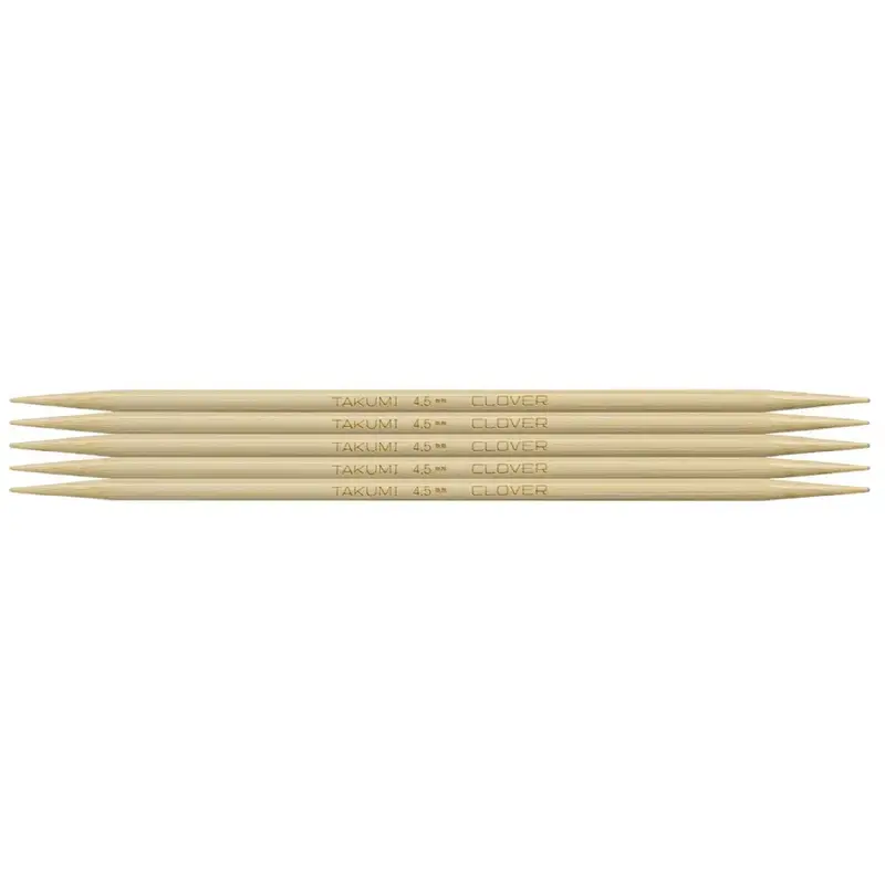 Clover 16cm 4.50mm Takumi Double Pointed Knitting Needles Pkt of 5