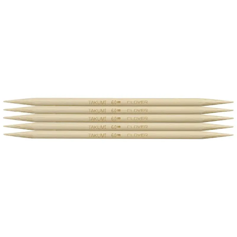 Clover 16cm 6.00mm Takumi Double Pointed Knitting Needles Pkt of 5