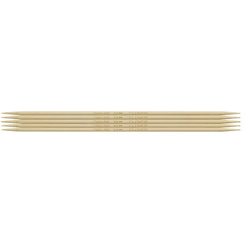 Clover 20cm 3.00mm Takumi Double Pointed Knitting Needles Pkt of 5