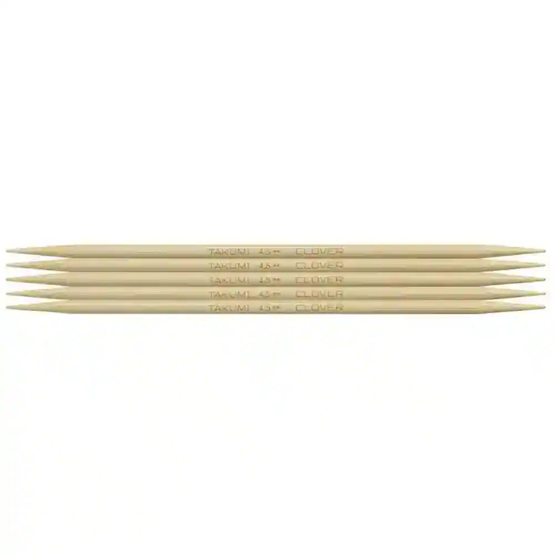 Clover 20cm 4.50mm Takumi Double Pointed Knitting Needles Pkt of 5