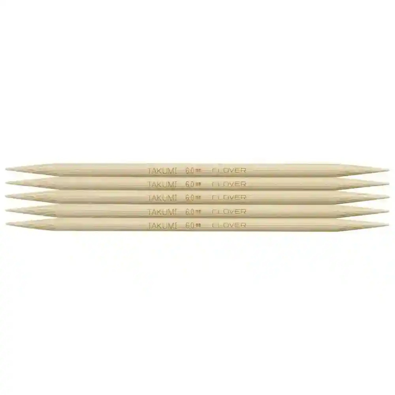 Clover 20cm 6.00mm Takumi Double Pointed Knitting Needles Pkt of 5