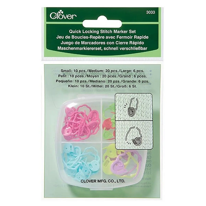 Quick Locking Stitch Marker Set, 36 Assorted Pcs per Pack