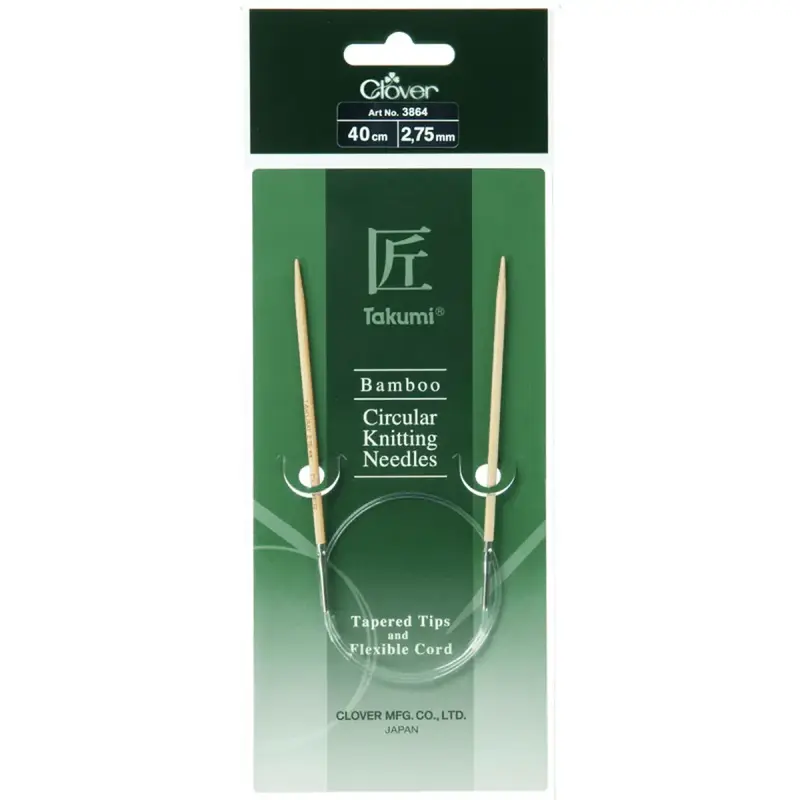 Clover 40cm x 2.75mm Takumi Bamboo Circular Knitting Needle (AKA Knitting Pin)