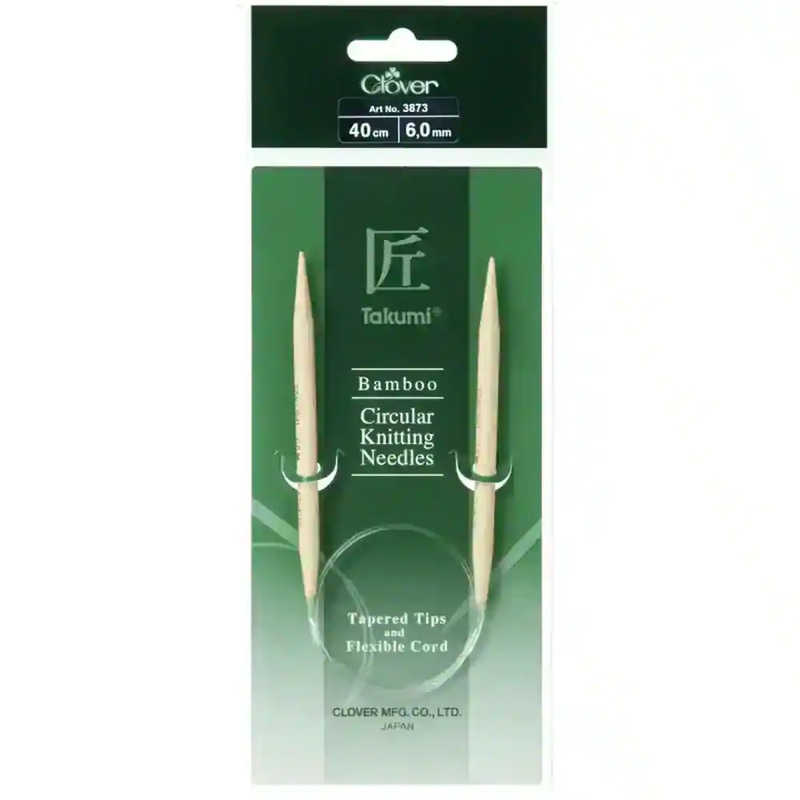 Clover 40cm x 6.00mm Takumi Bamboo Circular Knitting Needle (AKA Knitting Pin)