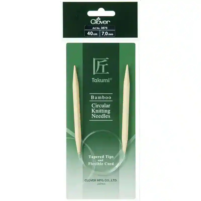 Clover 40cm x 7.00mm Takumi Bamboo Circular Knitting Needle (AKA Knitting Pin)