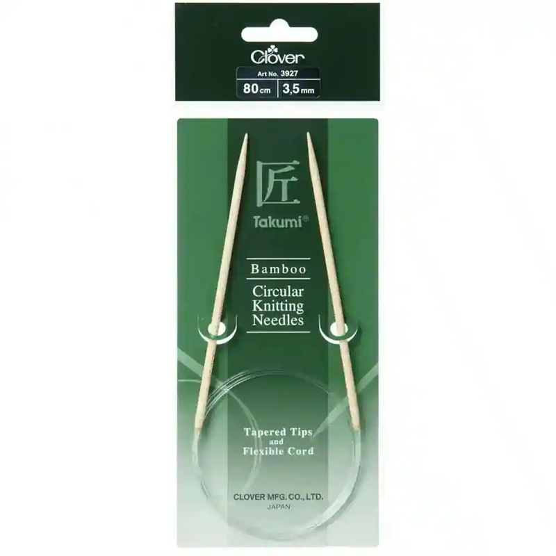 Clover 80cm x 3.50mm Takumi Bamboo Circular Knitting Needle (AKA Knitting Pin)