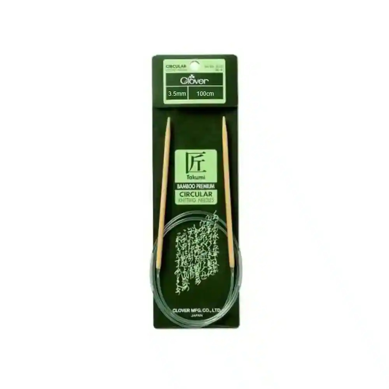 Clover 100cm x 3.50mm Takumi Bamboo Circular Knitting Needle (AKA Knitting Pin)